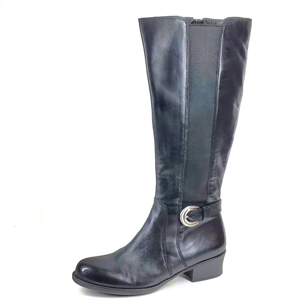 Naturalizer N5 Arness Wide Riding Boot Knee High Leather Zippered Boots 6